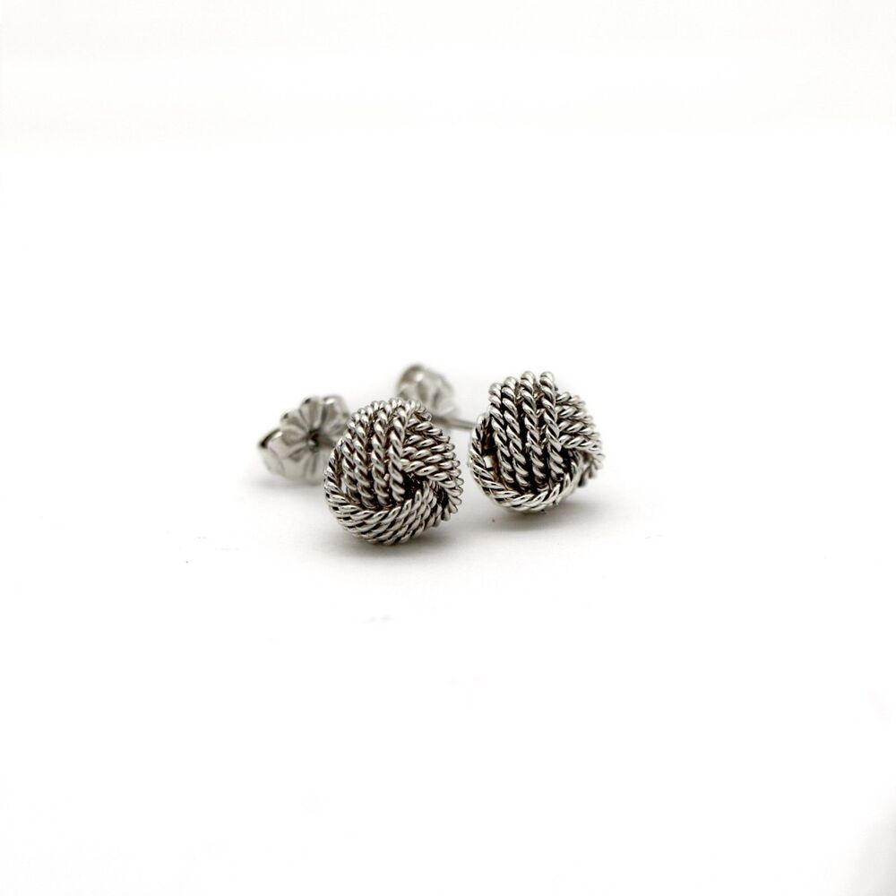 Tiffany & Co. 925 Silver Somerset Knot Stud Earrings